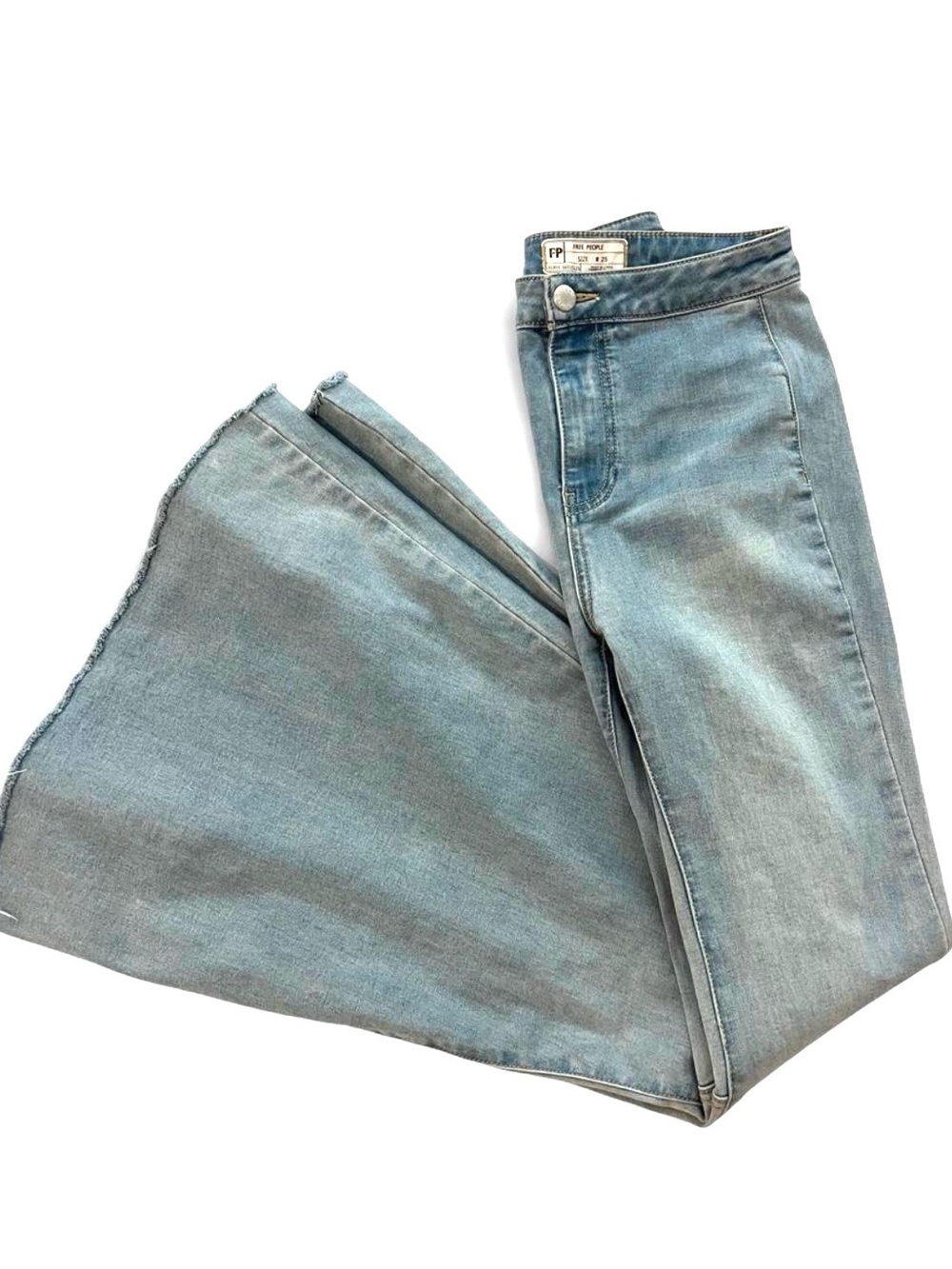 Free People Light Blue Wide-Leg Flare Jeans 25